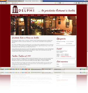 Webseite Restaurant Delphi in Iserlohn