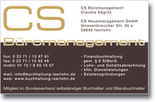 Visitenkarte CS Büromanagement